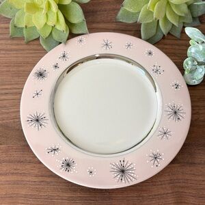 Atomic Pink Starbursts Fine Arts Romance of The Stars Pink Bread & Butter Plate